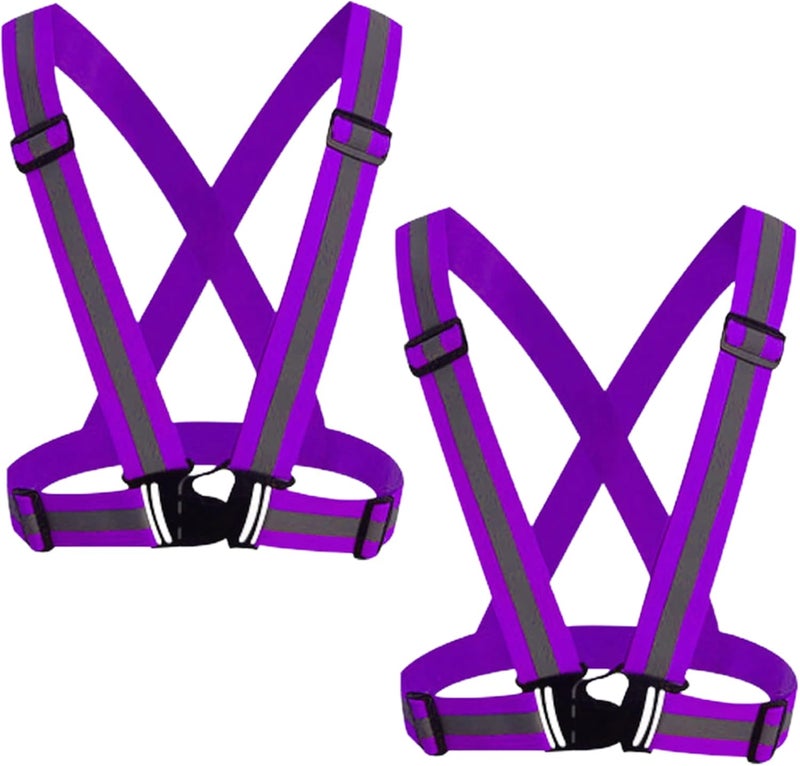 YUNLOVXEE Reflective Strap Safety Vest Gear - 2-10 Pack Adjustable High Visible Reflective Running Gear for Women Men Night - Image 1